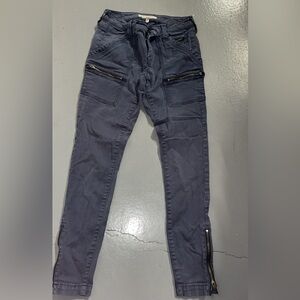 Joie Size 24 Womens High Rise Park Skinny G Pants Ankle-Zip Fatigue blue